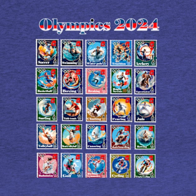 2024 Olympics Commemorative Postage Stamps by enyeniarts